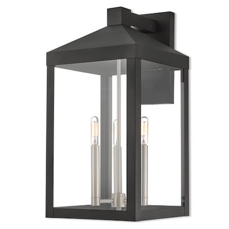 Livex Lighting Nyack 3 Light Black Outdoor Wall Lantern 20585-04